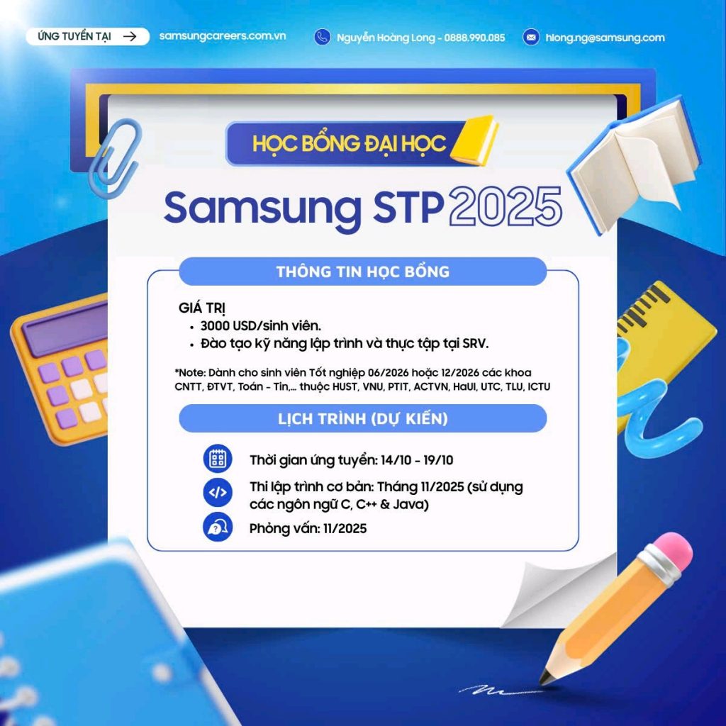 Samsung R&D Center Vietnam – Học bổng STP